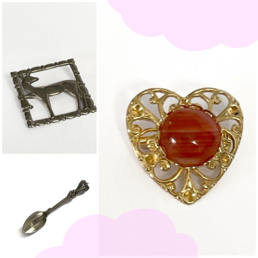 VTG - lot of unsigned vintage brooches